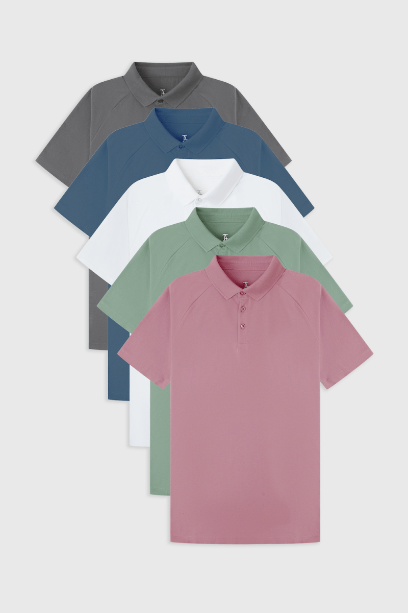 Muscle Fit Pastels Polo Shirt 5-Pack - TAILORED ATHLETE - ROW