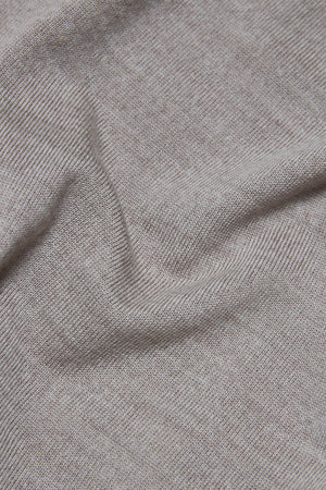 Extra Fine Merino Wool Half Zip Neck Jumper in Wheat Marl