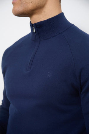 Half Zip Neck in Navy - TAILORED ATHLETE - ROW