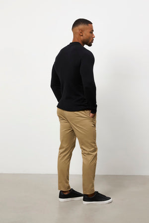 Knitted Polo Shirt in Black