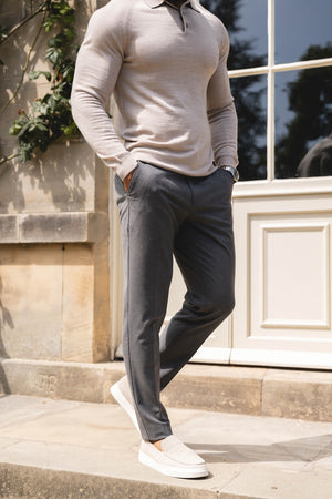 Melange Trousers in Dark Charcoal