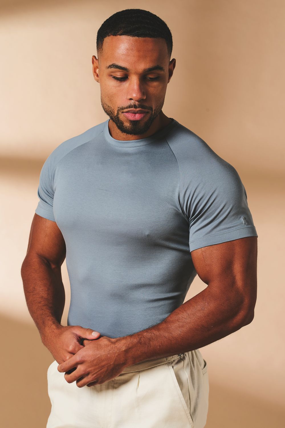 Muscle Fit T-Shirt in Pale Blue