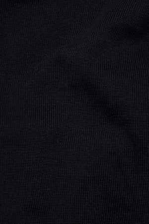 Pure Cotton Knitted Button Neck Jumper in Black