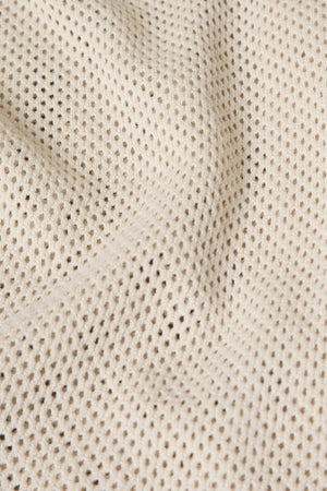 Open Stitch Cuban Collar Knitted Shirt in Stone - TAILORED ATHLETE - ROW