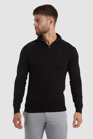 Half Zip Neck in Black - TAILORED ATHLETE - ROW