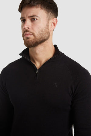 Half Zip Neck in Black - TAILORED ATHLETE - ROW