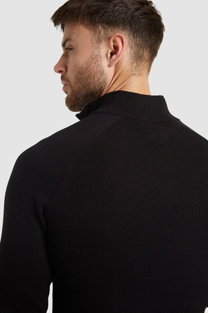 Half Zip Neck in Black - TAILORED ATHLETE - ROW