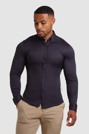 Muscle Fit Signature Shirt 2.0 in Navy - TAILORED ATHLETE - ROW