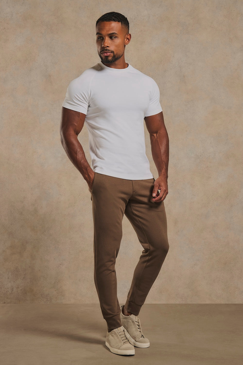 Interlock Sweat Joggers in Cappuccino