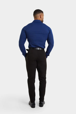 Muscle Fit Dress Shirt in Navy - TAILORED ATHLETE - ROW
