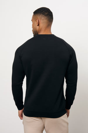 Interlock Crew Neck Sweat in Black