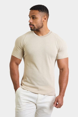 Knit Look T-Shirt in Stone - TAILORED ATHLETE - ROW