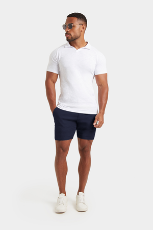 Linen-blend Shorts in Navy - TAILORED ATHLETE - ROW