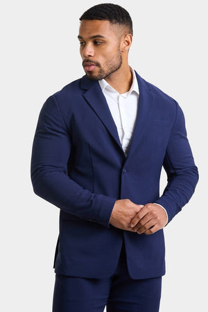True Muscle Fit Tech Suit Jacket in Navy - TAILORED ATHLETE - ROW