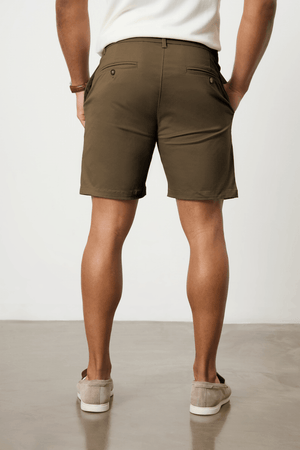 Muscle Fit Chino Shorts in Khaki - TAILORED ATHLETE - ROW