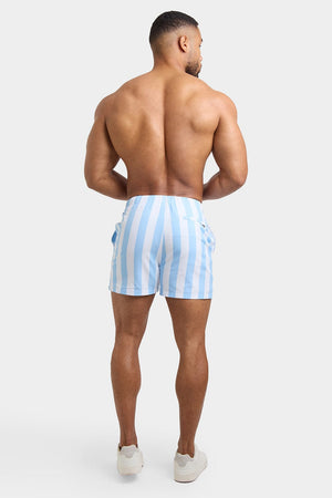 Printed Stripe Swim Shorts in Blue/White - TAILORED ATHLETE - ROW