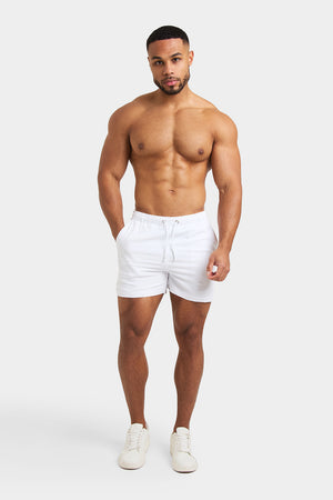 Plain Swim Shorts in White - TAILORED ATHLETE - ROW