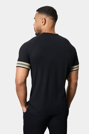 Tipped Fashion Fit T-Shirt in Black/Stone