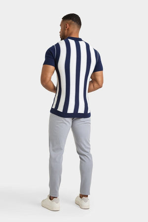 Zipped Knitted Shirt in Navy - TAILORED ATHLETE - ROW