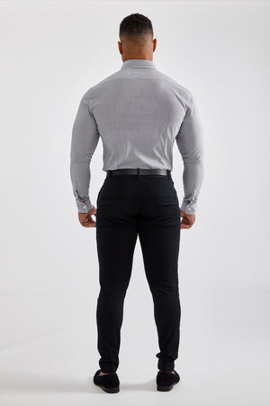 Essential Business Shirt in Striped Black - TAILORED ATHLETE - ROW