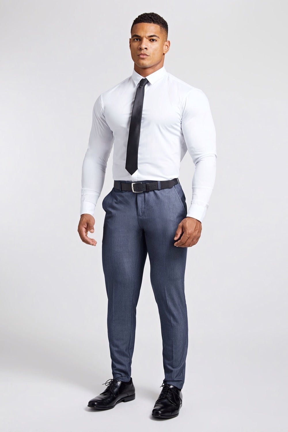 Muscle Fit Trousers in Chambray - TAILORED ATHLETE - ROW