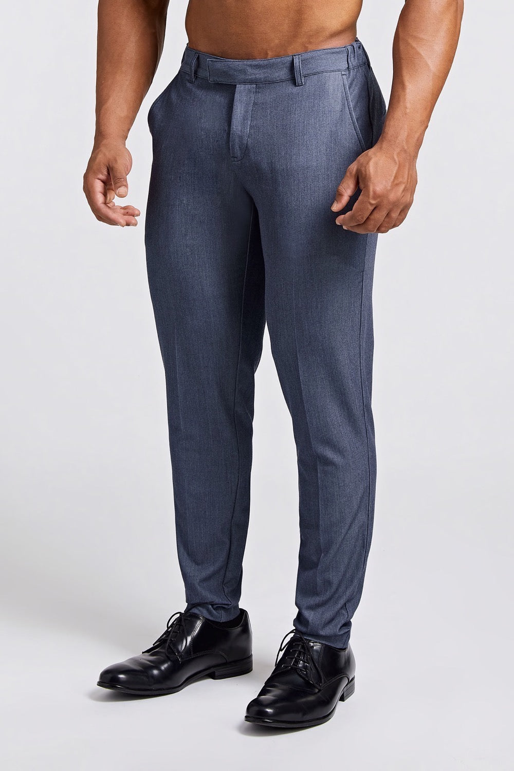 Muscle Fit Trousers in Chambray - TAILORED ATHLETE - ROW
