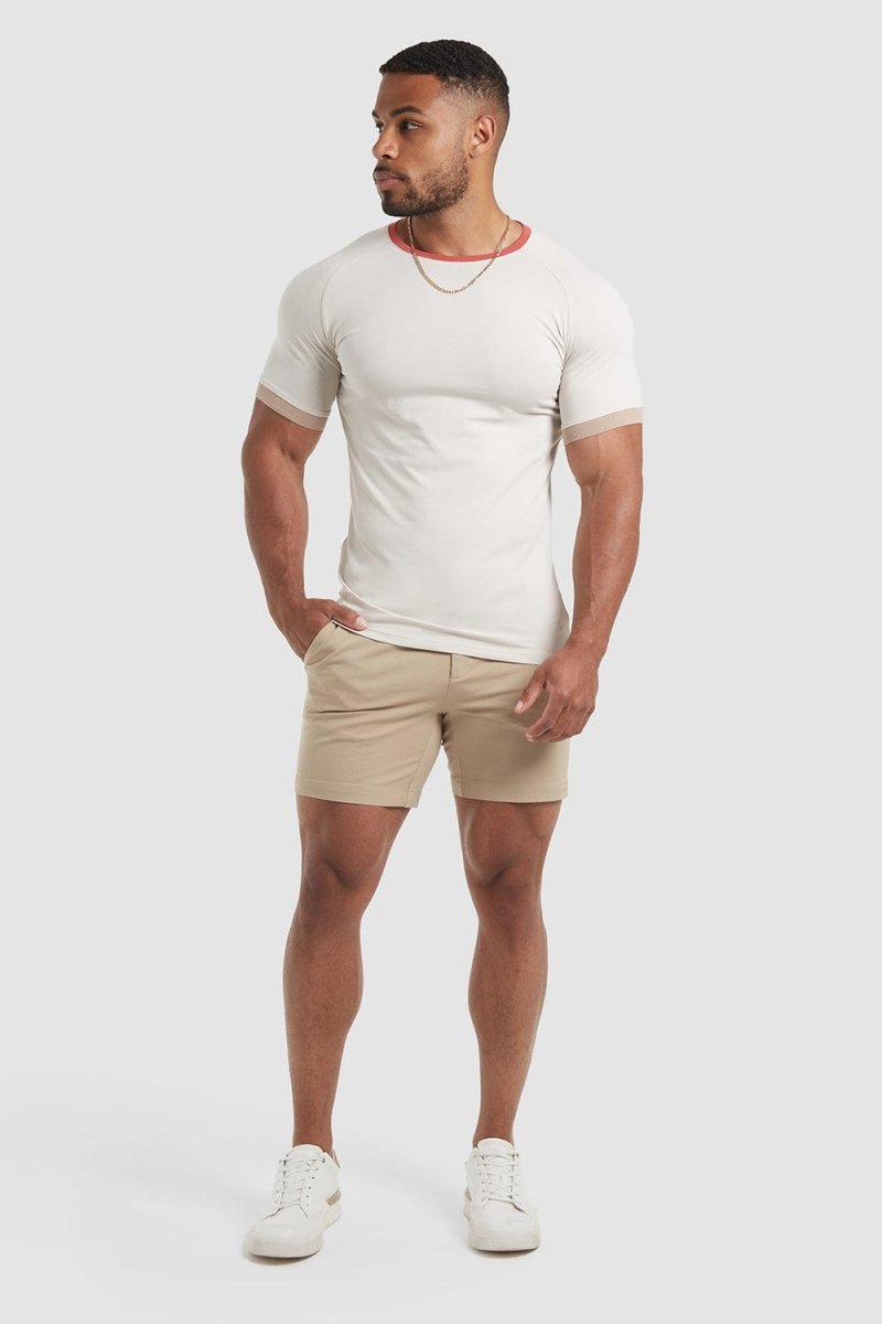 Contrast Trim T-Shirt in Pebble - TAILORED ATHLETE - ROW