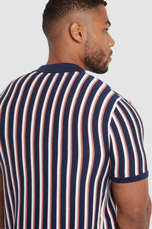 Striped Knitted Short Sleeve Shirt - TAILORED ATHLETE - ROW