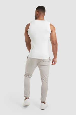 Ribbed Vest in White - TAILORED ATHLETE - ROW