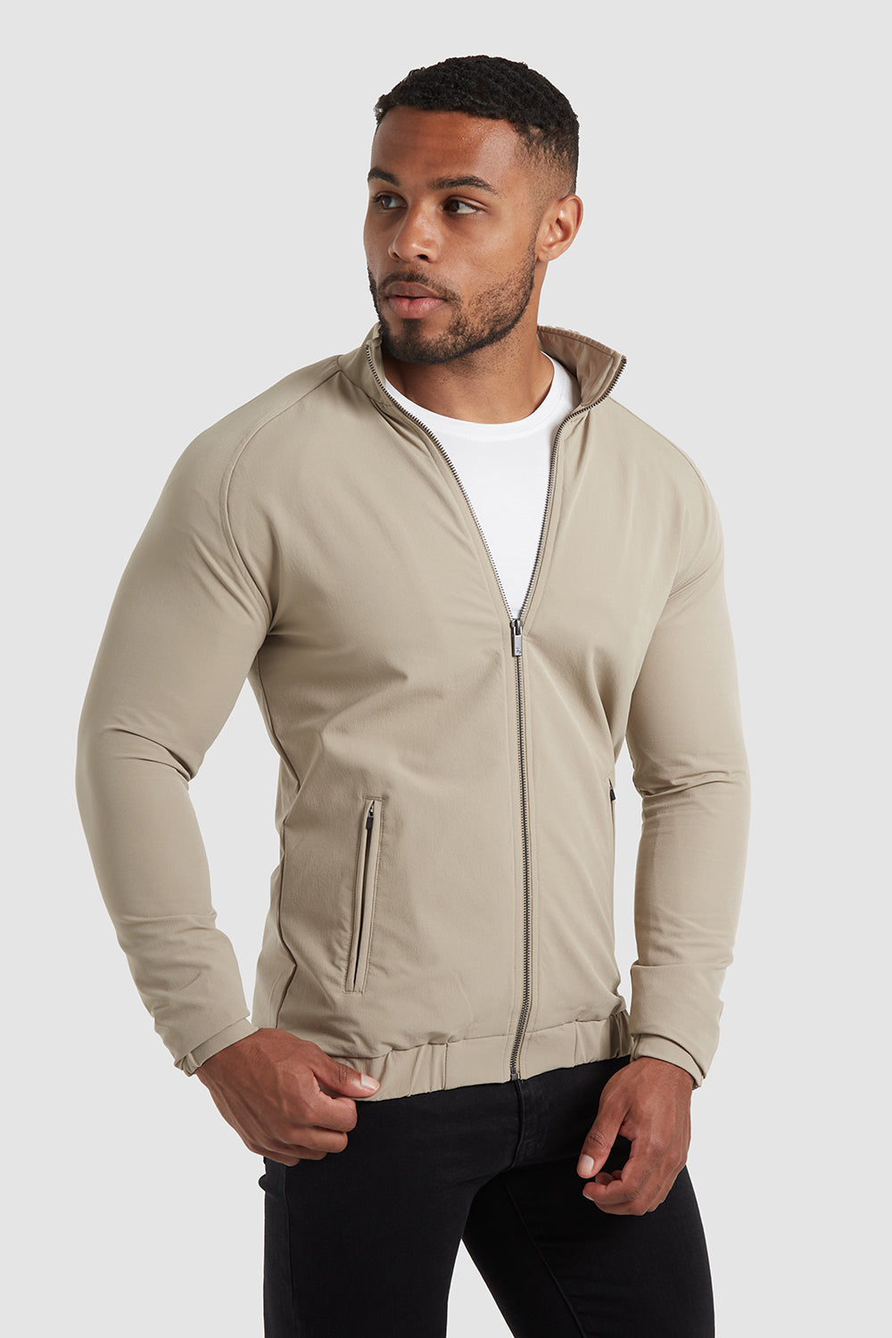 Harrington Jacket in Stone - TAILORED ATHLETE - ROW