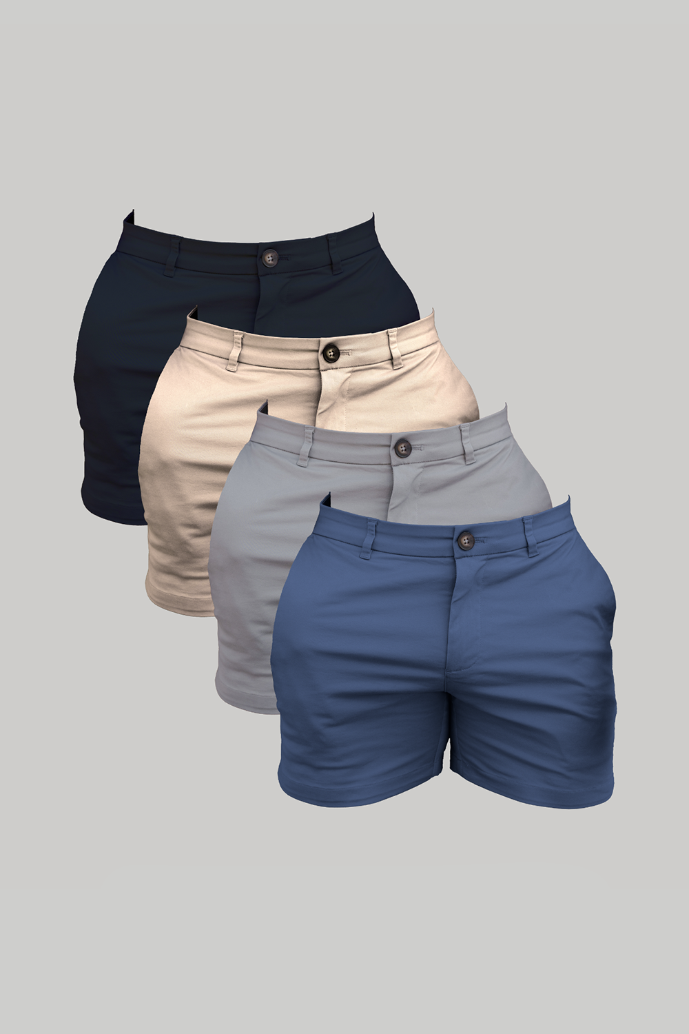 Muscle Fit Chino Shorts - Shorter Length 4-Pack - TAILORED ATHLETE - ROW