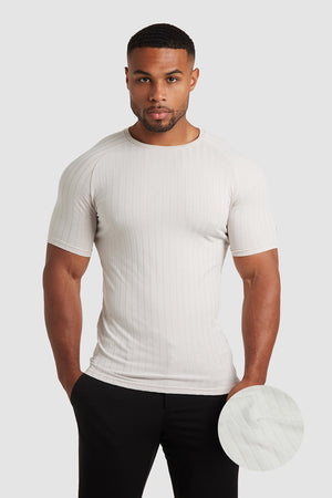 Wide Rib T-Shirt in Chalk - TAILORED ATHLETE - ROW