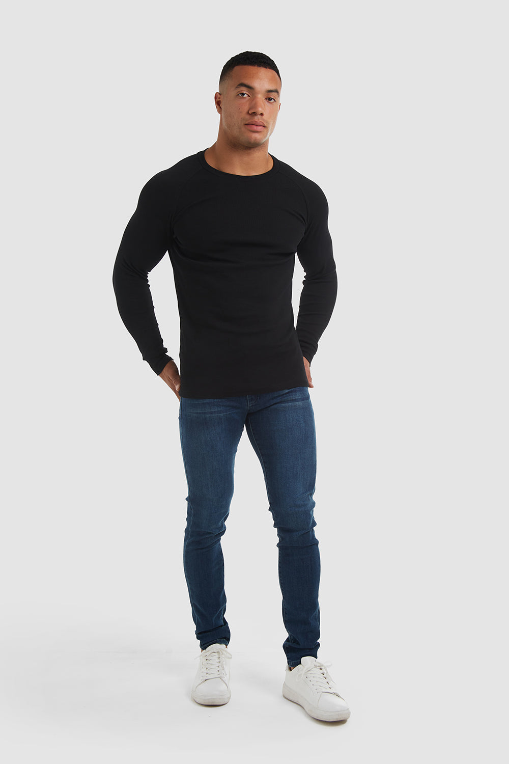 Rib T-Shirt (LS) in Black - TAILORED ATHLETE - ROW