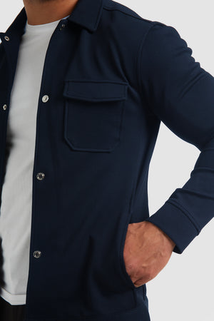 Jersey Shacket in Navy - TAILORED ATHLETE - ROW