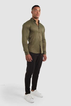 Muscle Fit Signature Shirt in Olive - TAILORED ATHLETE - ROW