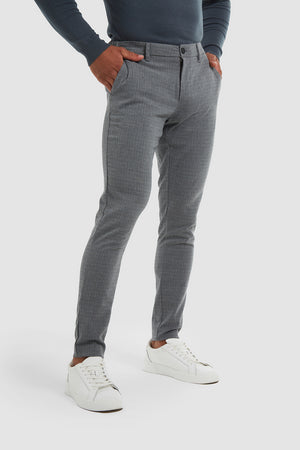 Flannel Check Trousers in Black/Grey - TAILORED ATHLETE - ROW
