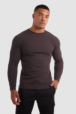 Waffle T-Shirt (LS) in Dark Lead - TAILORED ATHLETE - ROW