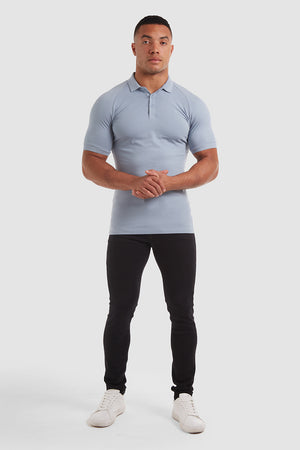 Muscle Fit Polo Shirt in Storm - TAILORED ATHLETE - ROW