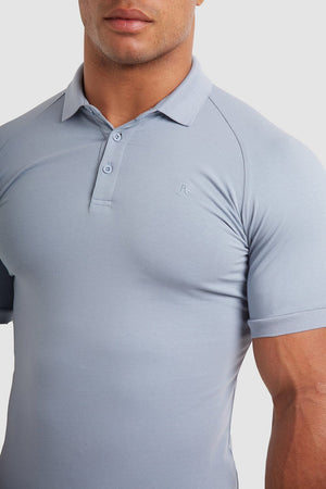 Muscle Fit Polo Shirt in Storm - TAILORED ATHLETE - ROW