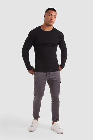 Cuffed Cargo Trousers in Graphite - TAILORED ATHLETE - ROW