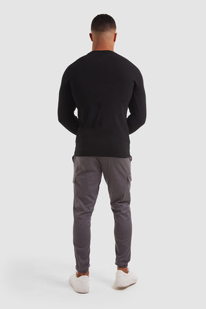 Cuffed Cargo Trousers in Graphite - TAILORED ATHLETE - ROW