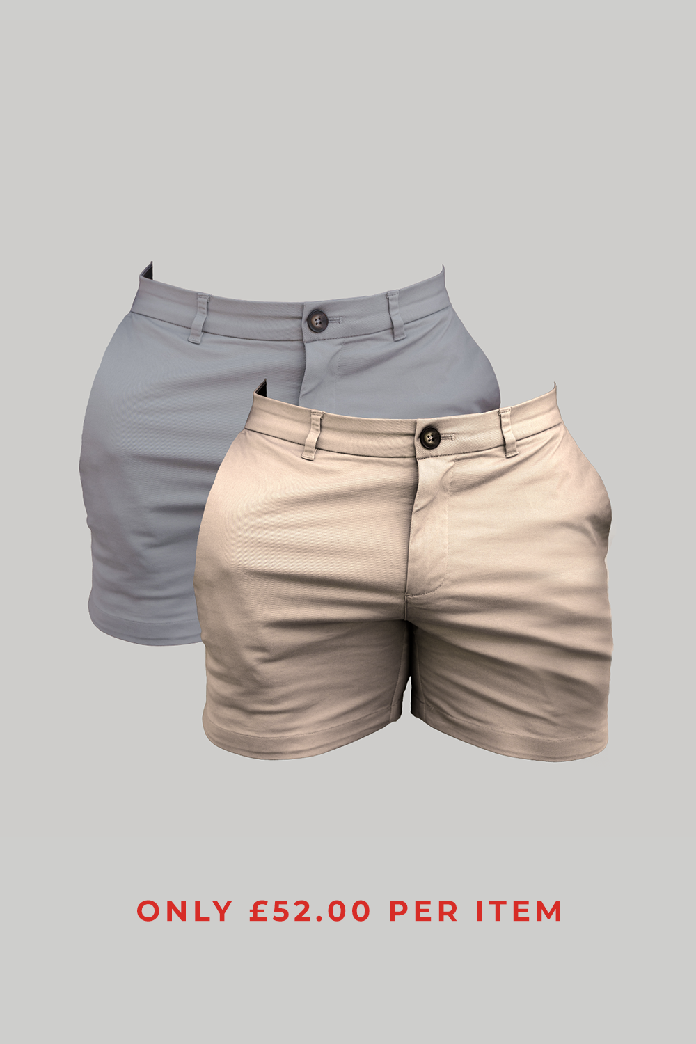 Muscle Fit Chino Shorts - Shorter Length 2-Pack - TAILORED ATHLETE - ROW