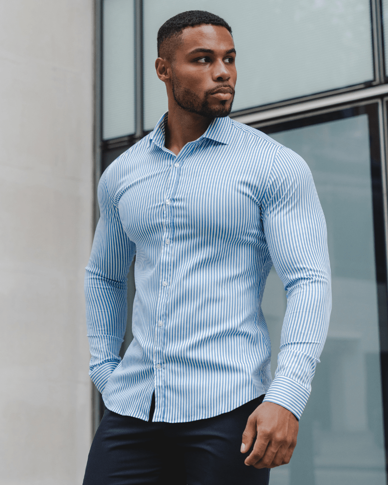 Fitted shirts sales for muscular guys