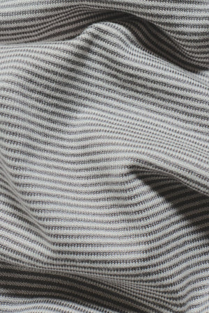 Stripe Knitted T-Shirt in Grey and Off-White