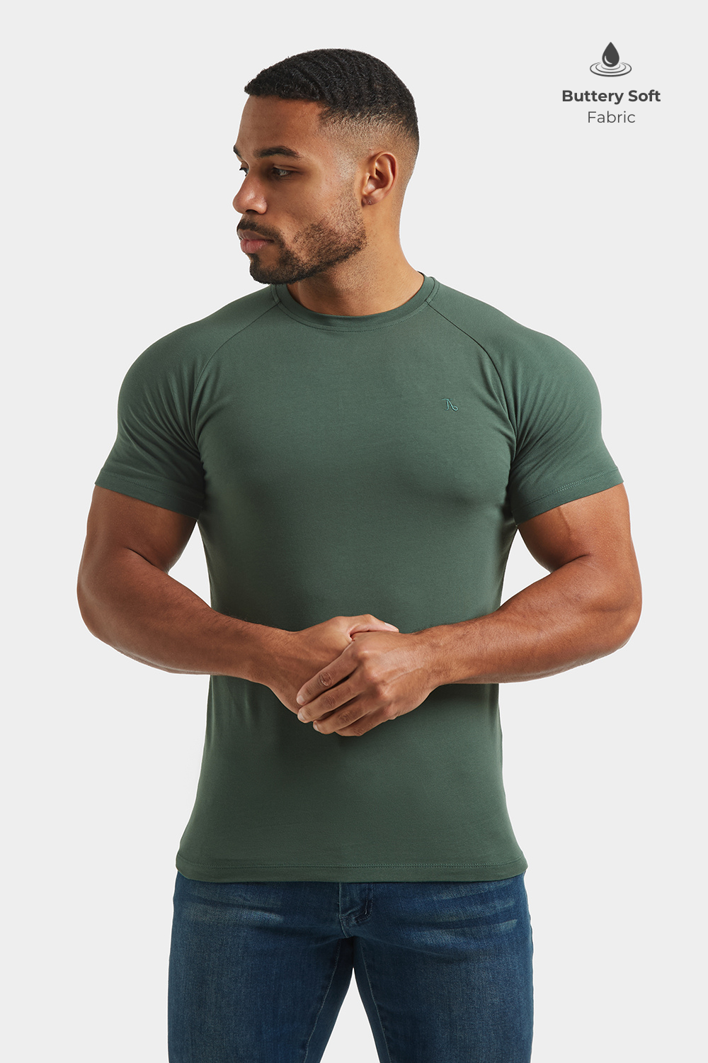 Premium Muscle Fit T-Shirt in Dark Khaki - TAILORED ATHLETE - ROW