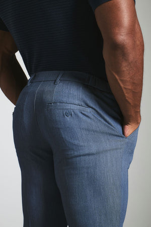 Muscle Fit Essential Trousers in Chambray
