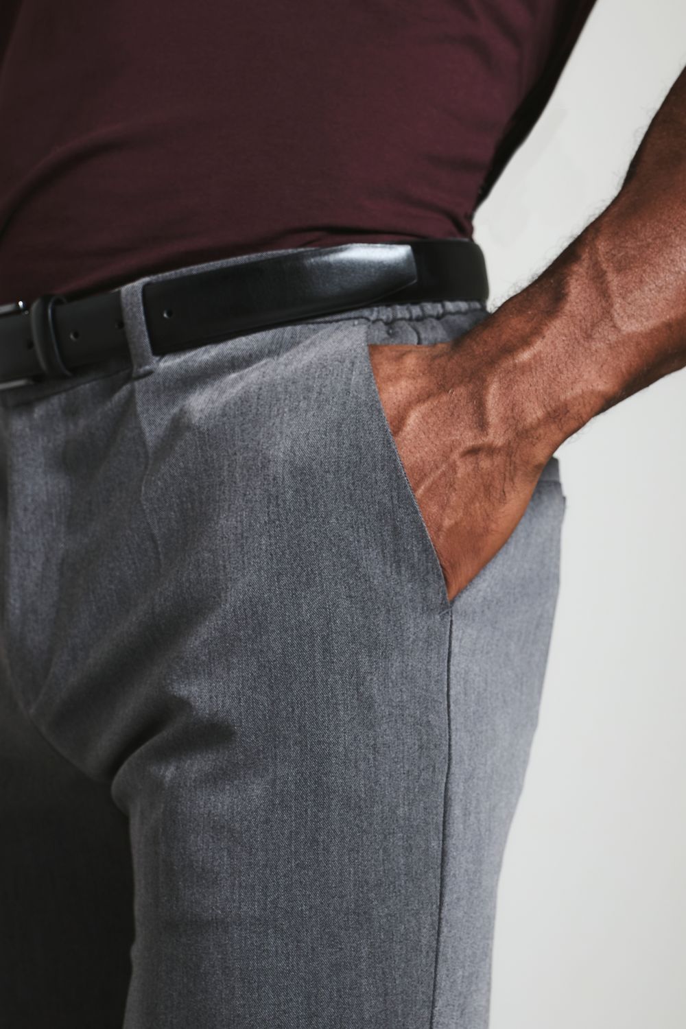 Muscle Fit Essential Trousers in Charcoal