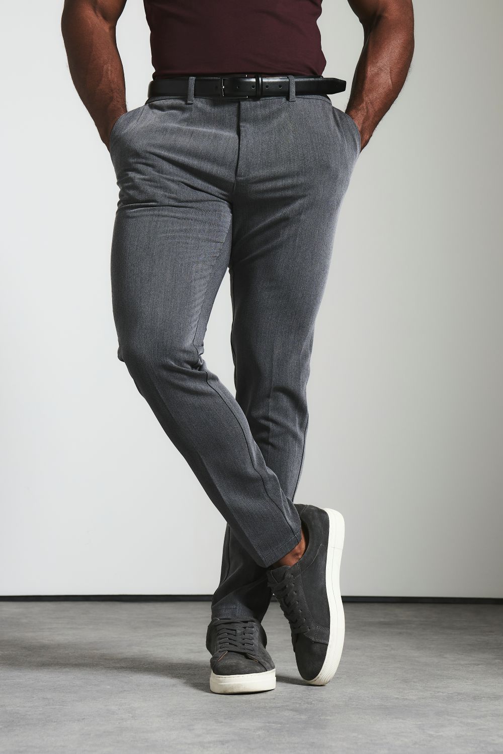 Muscle Fit Essential Trousers in Charcoal