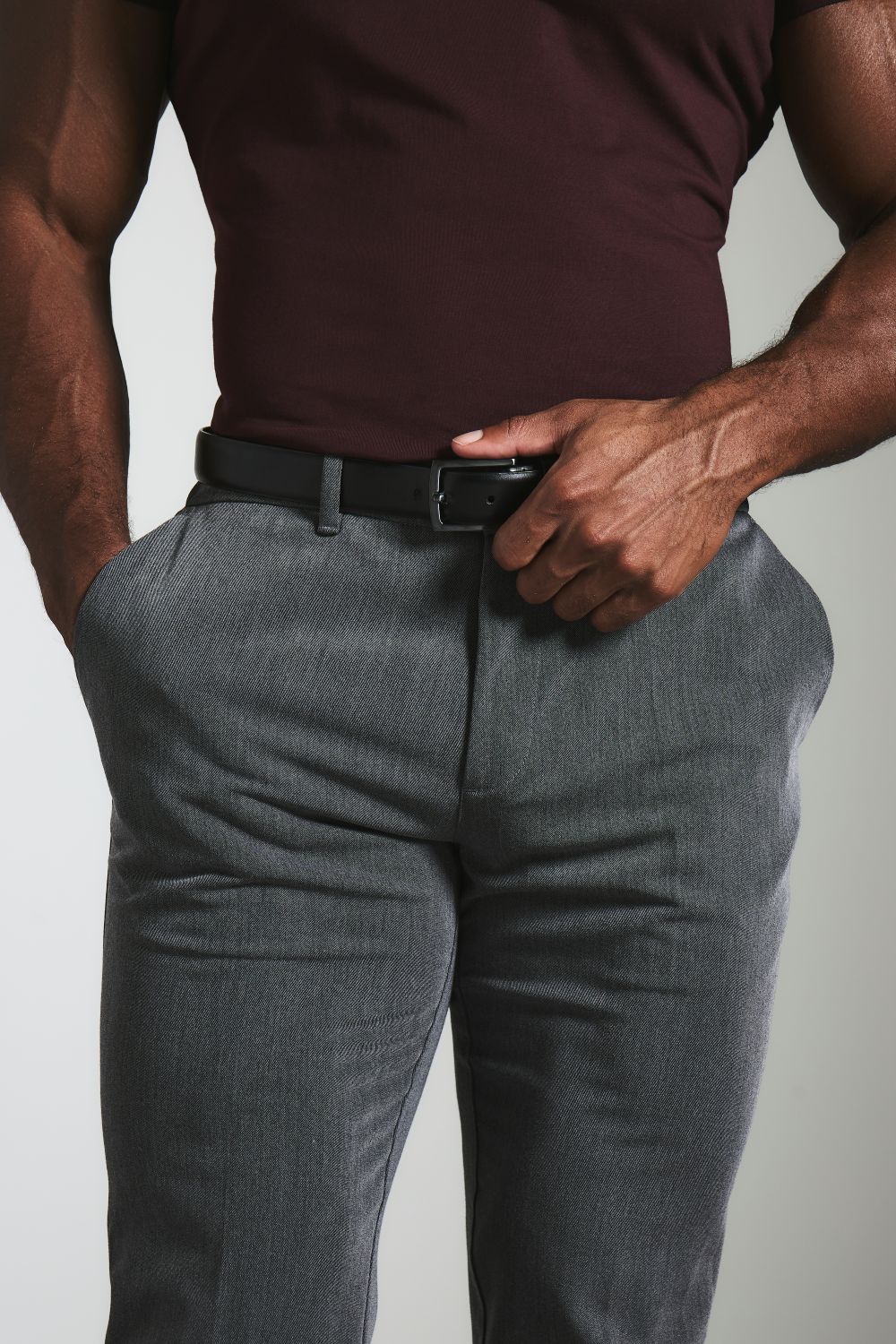 Muscle Fit Essential Trousers in Charcoal