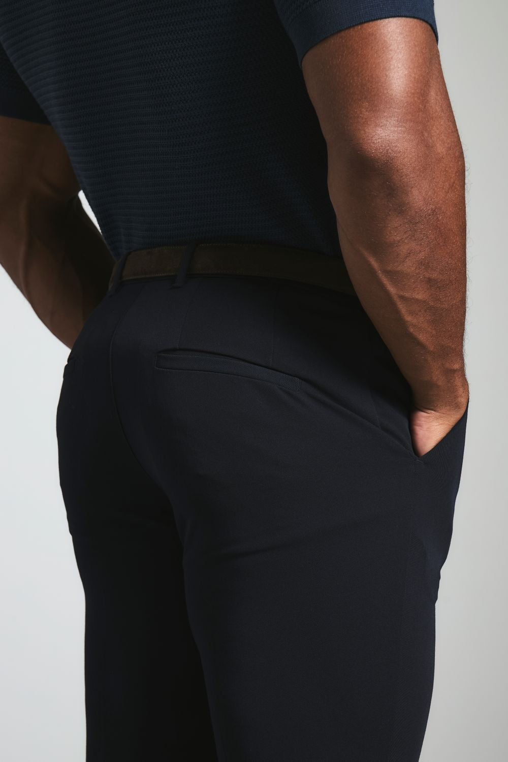 Muscle Fit Essential Trousers in Navy